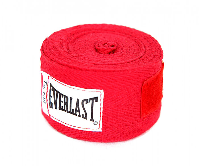 заказать и купить Бинты боксерские хлопковые Everlast, длина 2,75 м, цвет: красный, 2шт