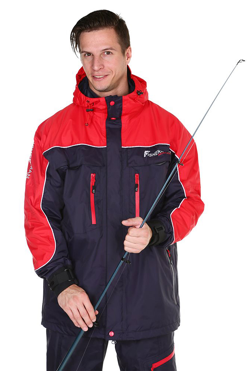 заказать и купить Куртка рыболовная мужская FisherMan Nova Tour Коаст PRO, цвет: графит, красный. 95428-924. Размер L (52)