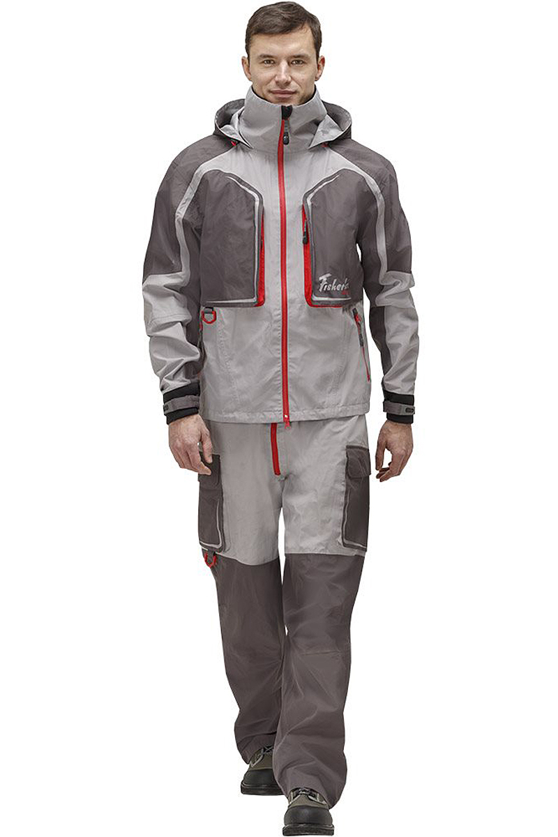 заказать и купить Куртка рыболовная мужская FisherMan Nova Tour Риф Prime, цвет: серый, красный. 95938-55. Размер XXL (56)