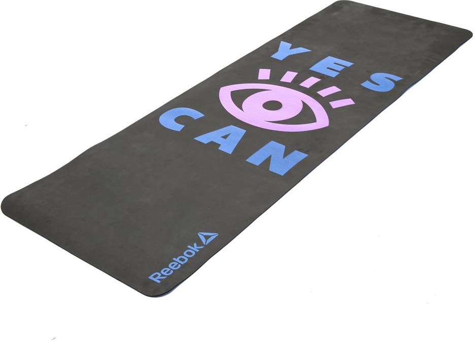 заказать и купить Коврик тренировочный Reebok Yoga Yes I Can, цвет: черный, толщина 4 мм, длина 173 см